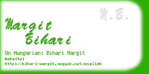 margit bihari business card